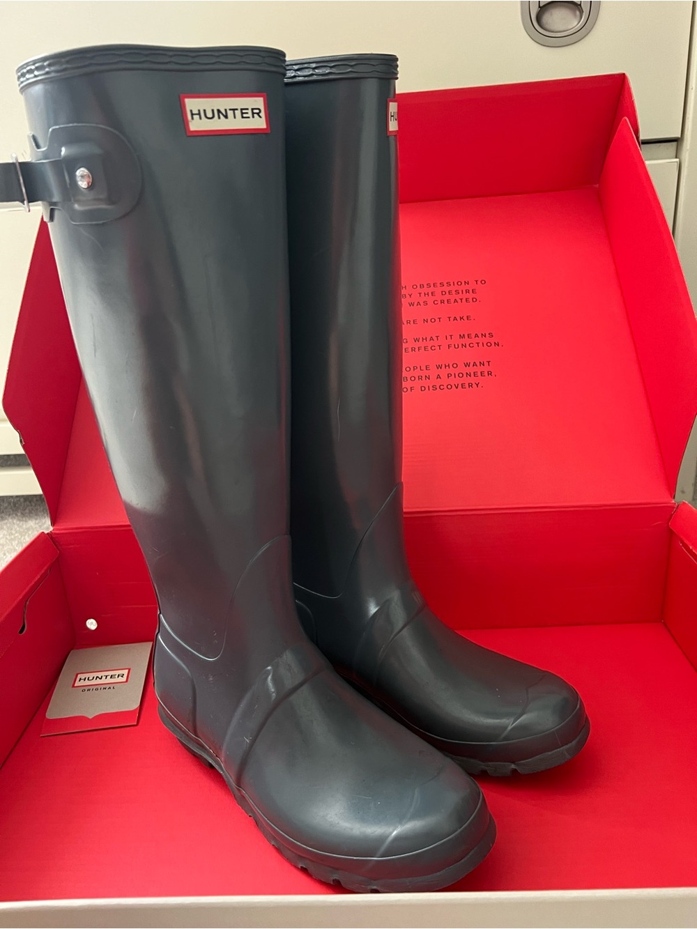 Hunter Tall Rain Boots in Graphite Gray 8